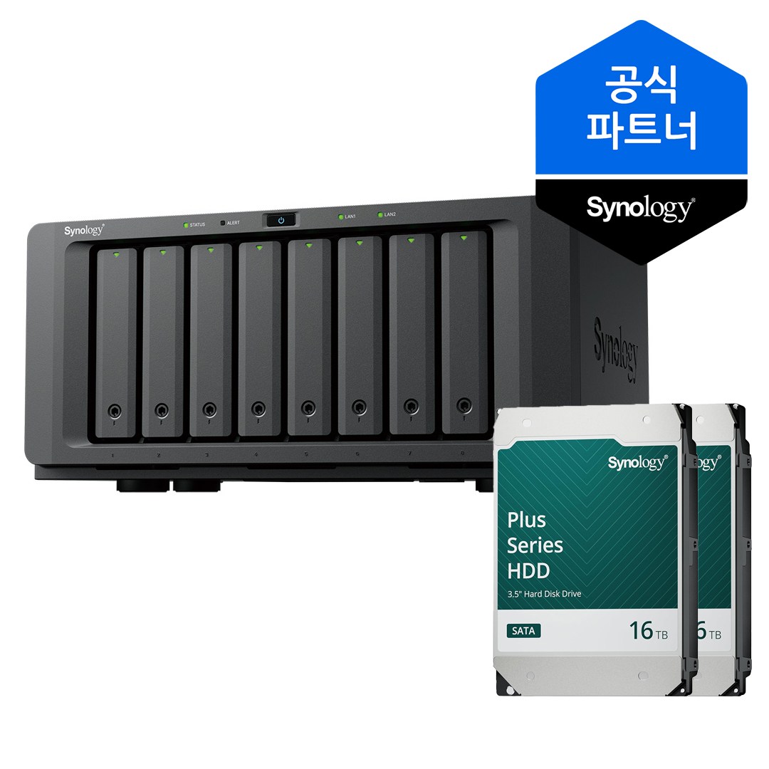 시놀로지 나스 DS1825+ 32TB (16TBx2) 8베이 HAT3310 정품HDD 포함 3,828,000원