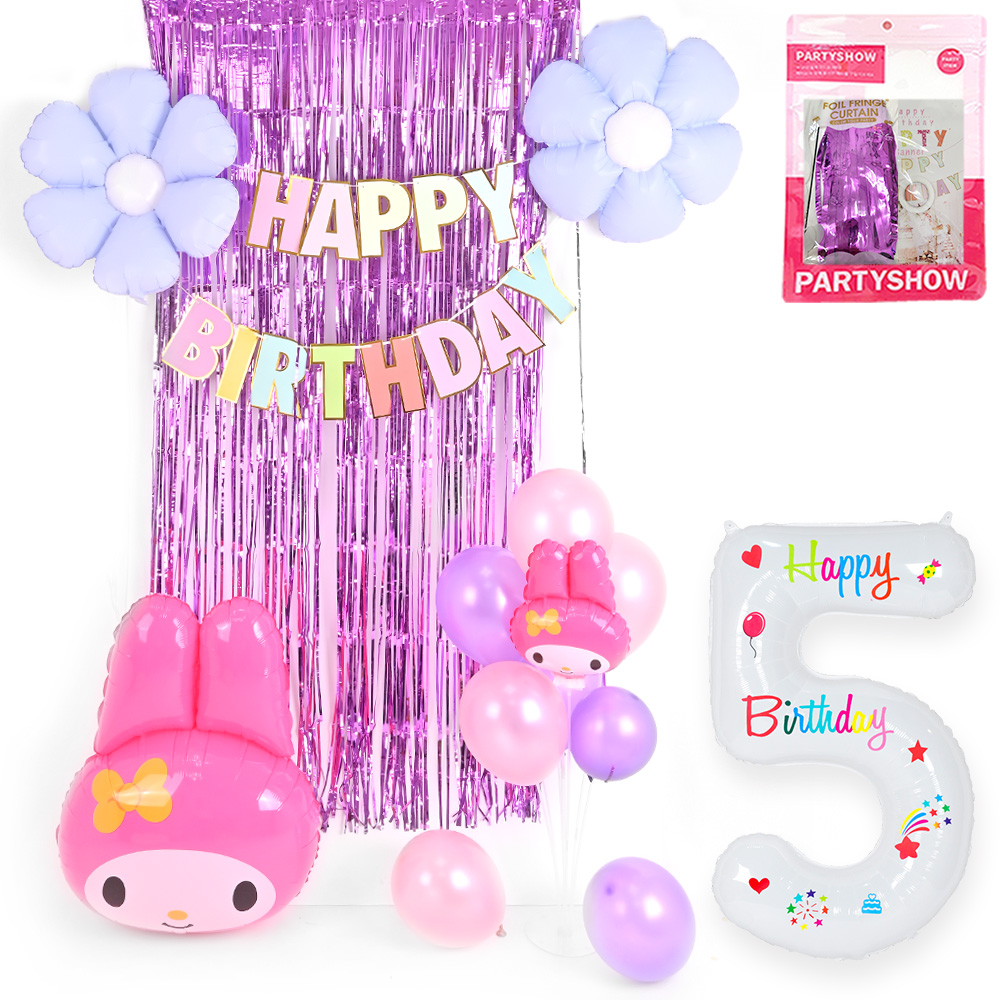 파티쇼 생일 파티 캐릭터 마이멜로디 풍선 + 숫자풍선 5 세트 27,520원