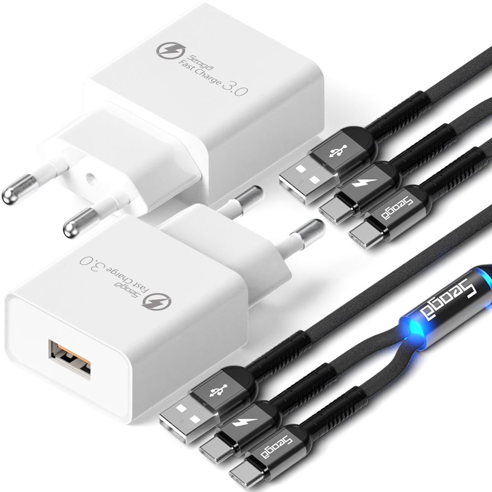 서가 퀵차지 QC3.0 18W USB 고속충전기 + 메탈 C타입 2in1 멀티 고속 케이블 1.2m 세트 16,010원
