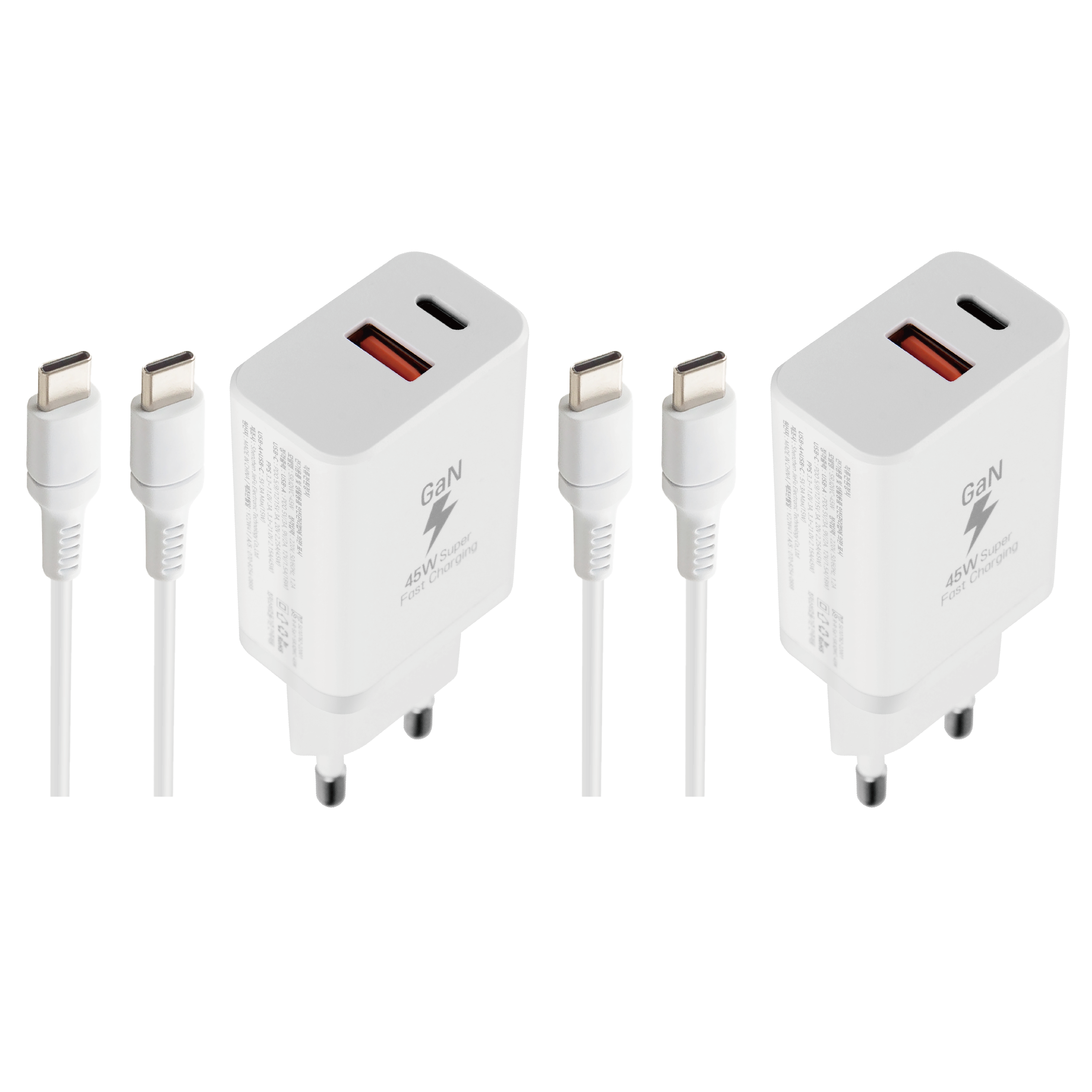 지파워 GaN PD45W 2구 초고속 충전기 + CtoC 케이블 1.5m, 화이트, 2세트 28,900원