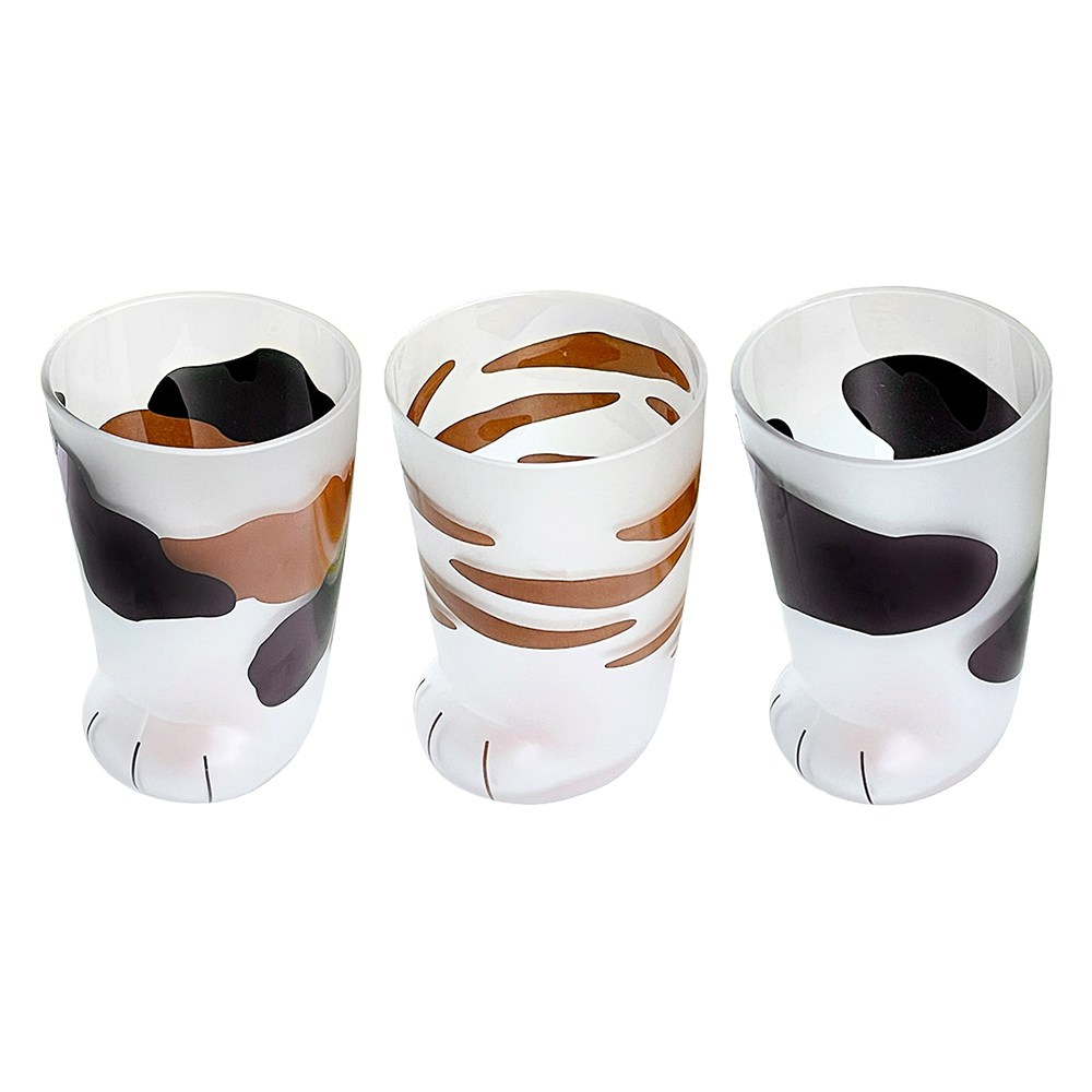 이이공브이샵 솜방망이 냥발컵 고양이 유리컵 3P세트 9,800원