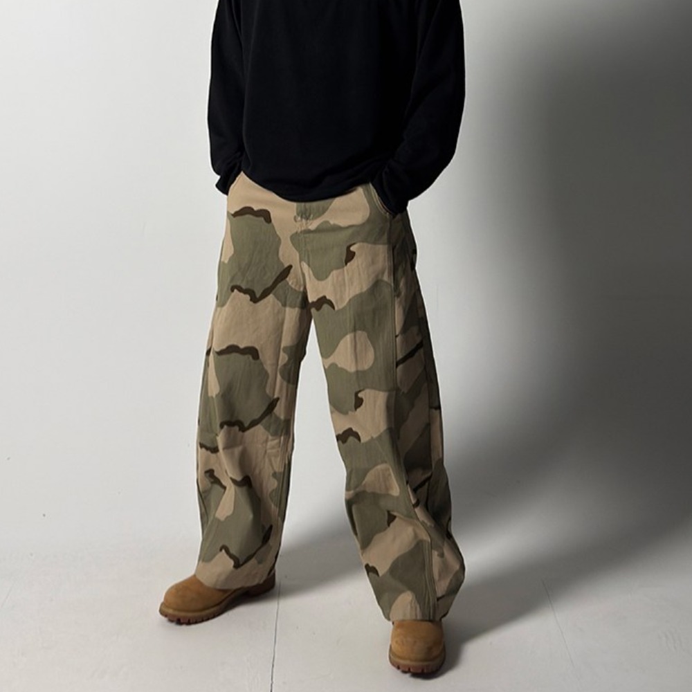 카모 커브드 벌룬 와이드 팬츠 오버핏 남자바지 밀리터리 데일리 큰옷 빅사이즈 도프룸 52,690원
