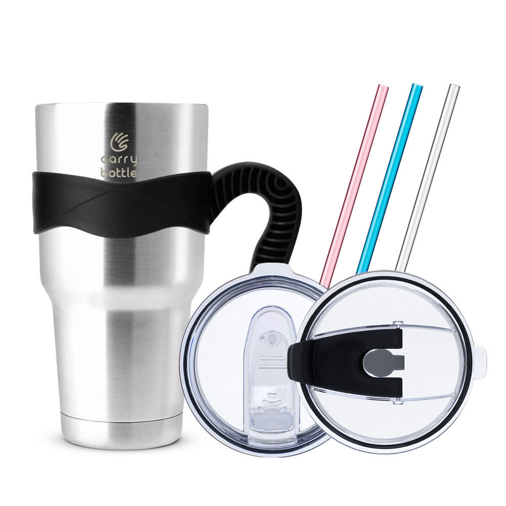 캐리보틀 몬스터 텀블러 + 전용 손잡이 + 플립 빨대 뚜껑 + AS 빨대 3종 세트 26,800원