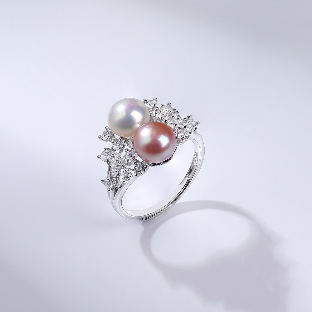MUFAN 여성 천연 양식 컬러 담수 진주 반지 S925 실버 링 발렌타인데이 명절 선물 고급 선물 세트 54,820원