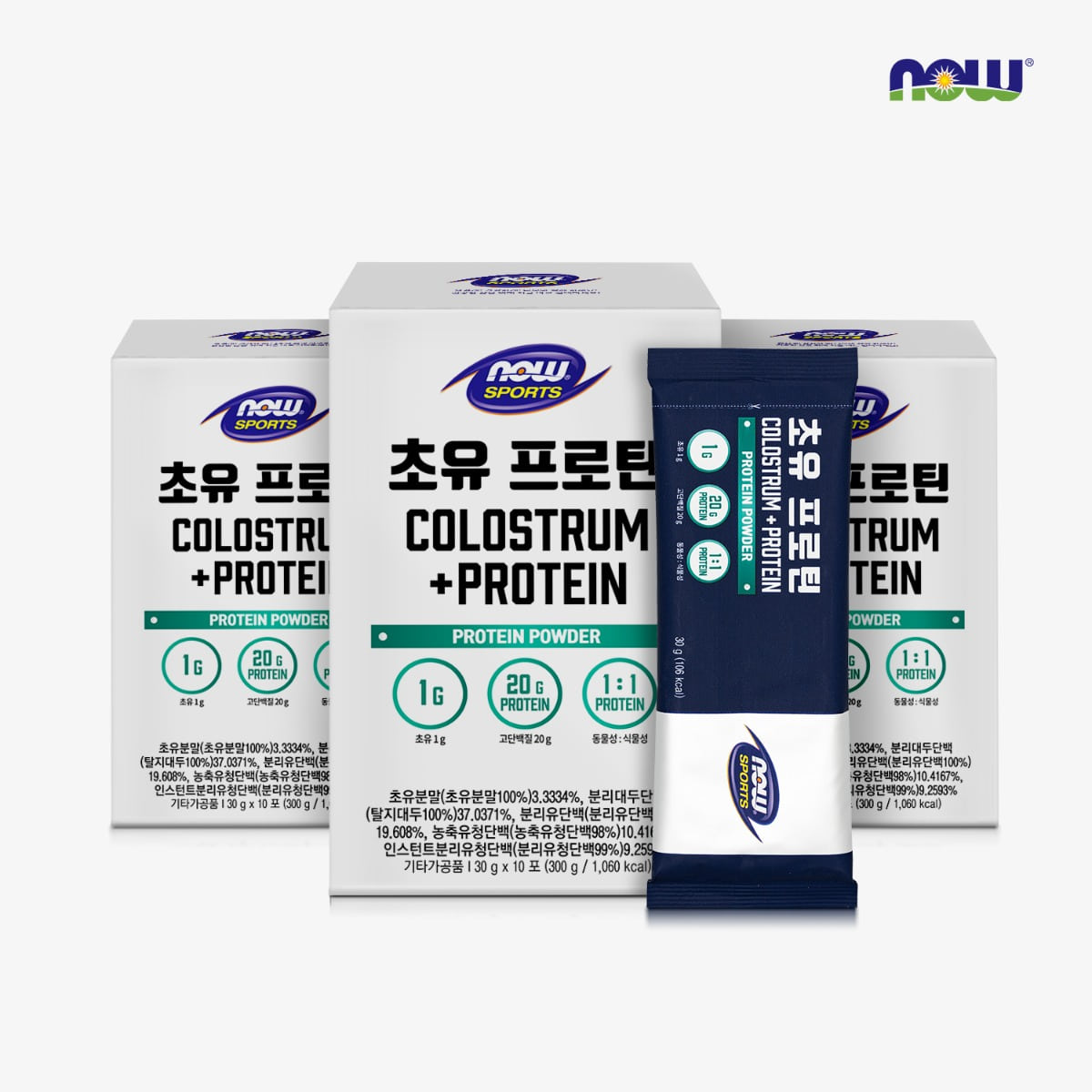 나우푸드 초유 프로틴 10포 3박스 / 20g 단백질 쉐이크 저당, 3박스, 300g 63,000원