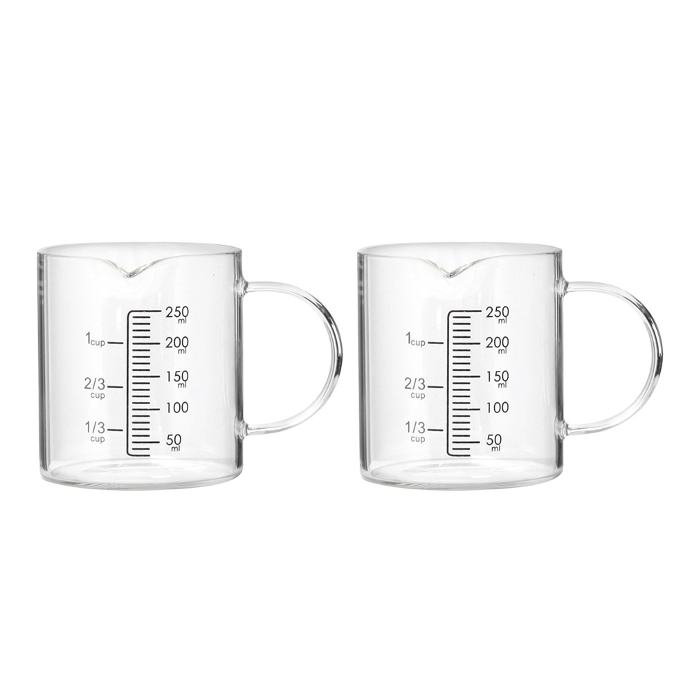 [강도테스트 완료] 강화유리 계량컵 2개입 세트 직화용 비커 컵 내열 계량 유리컵, 2개, 250ml, 단일 9,900원