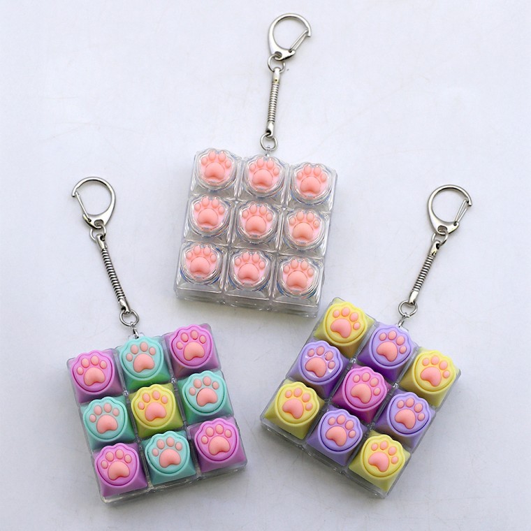 led 키보드 클리커 딸깍이 키캡키링9구 고양이발, 단일상품, 투명 12,300원