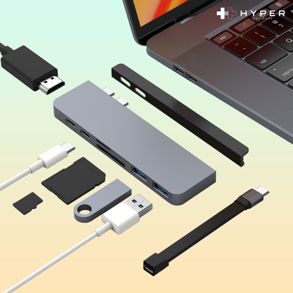 하이퍼드라이브 7in2 USB-C 멀티허브 도킹스테이션 4K HDMI 100W PD충전 맥북/노트북 호환 (HD28C), 실버, 1개 49,000원