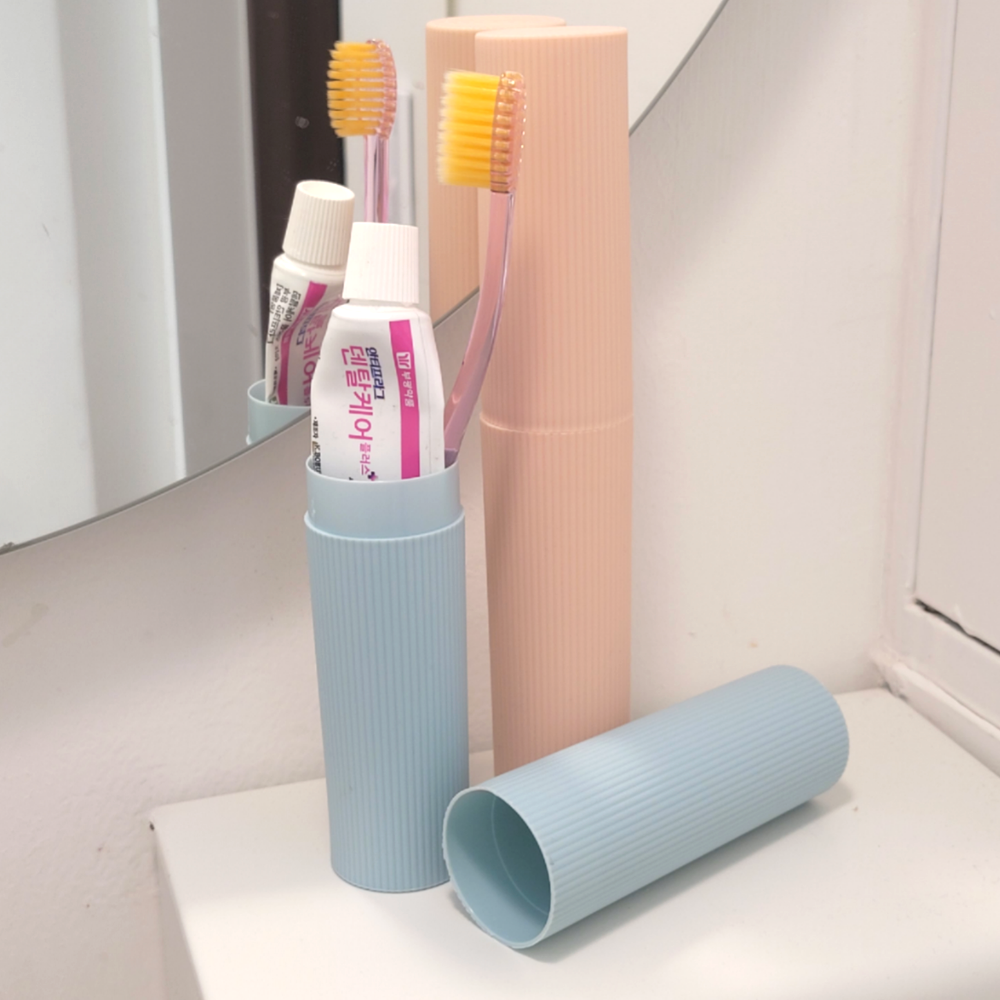 에스픽 슬림핏 여행용 휴대용 치약 칫솔 케이스 칫솔통, 슬림핑크+블루, 1세트 9,900원