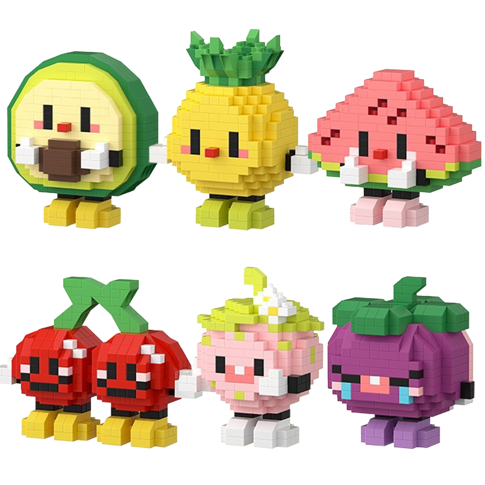 [블럭킹] 나노블럭 귀여운 과일 캐릭터 시리즈 6종 모음 어린이제품 KC인증, 1개, A. 6종 BOX 25,500원