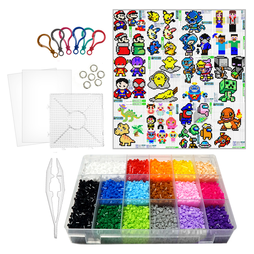 블럭N스토리 컬러비즈 기본 16색 + 남아2 도안 세트, 혼합색상, 1개 33,000원