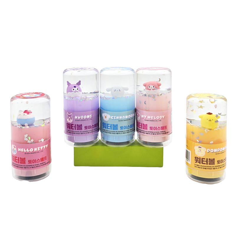 산리오 워터볼 토이스탬프 헬로키티 + 쿠로미 +시나모롤 + 마이멜로디 + 폼폼푸린 세트, 빨간색(헬로키티), 보라색(쿠로미), 파란색(시나모롤), 분홍색(마이멜로디) 초록색(폼폼푸린), 1세트 39,370원