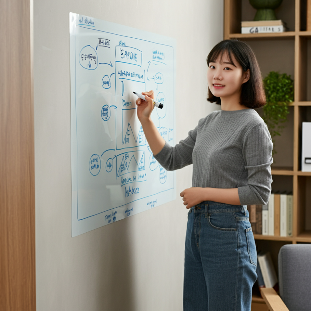 특허 받은 붙이는 화이트보드 3초 탈부착 대형 메모보드 30,500원