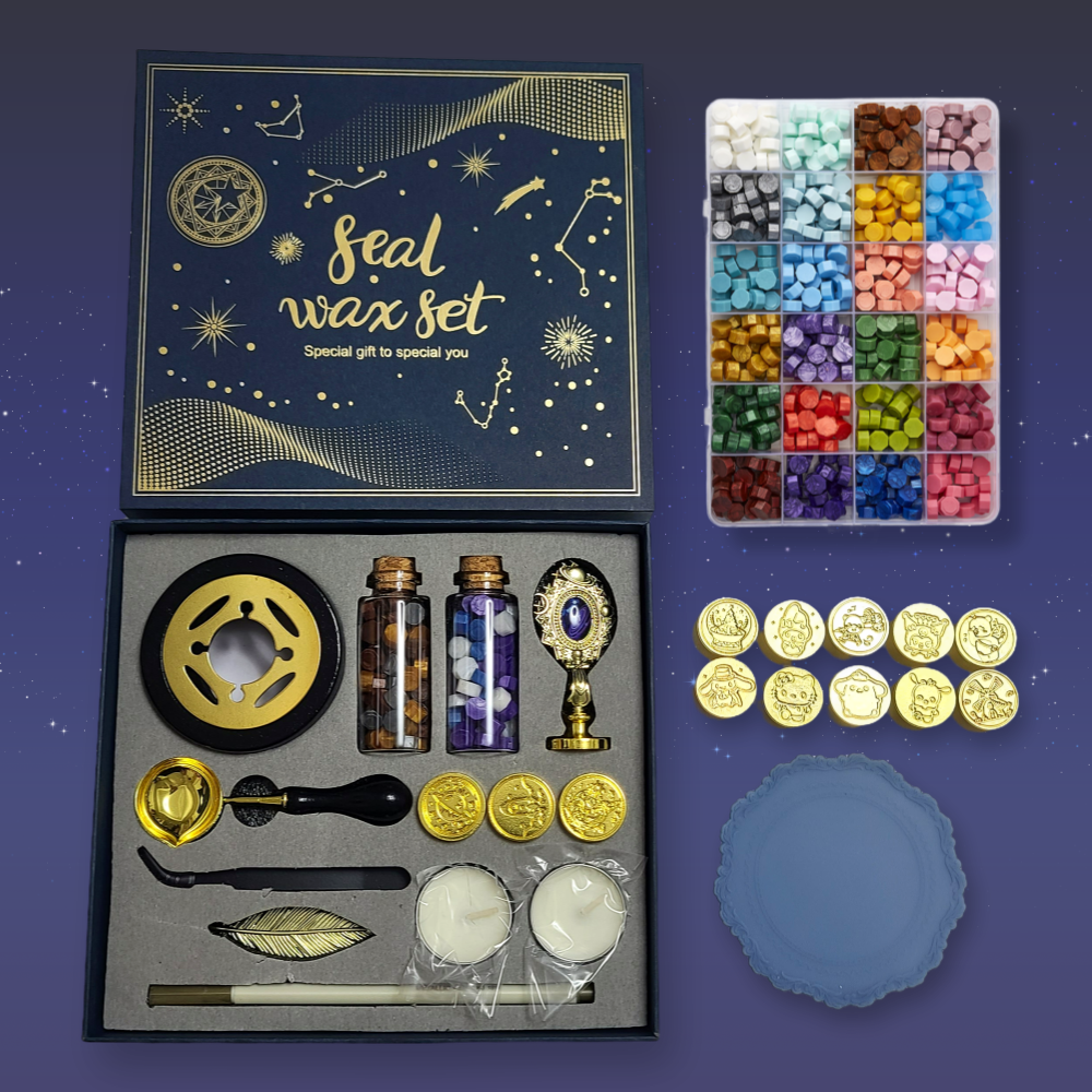 엽서꾸미기 실링왁스 스티커 인장 비즈 씰링 스탬프 도장, 1개, 별빛밤 24색 35,600원