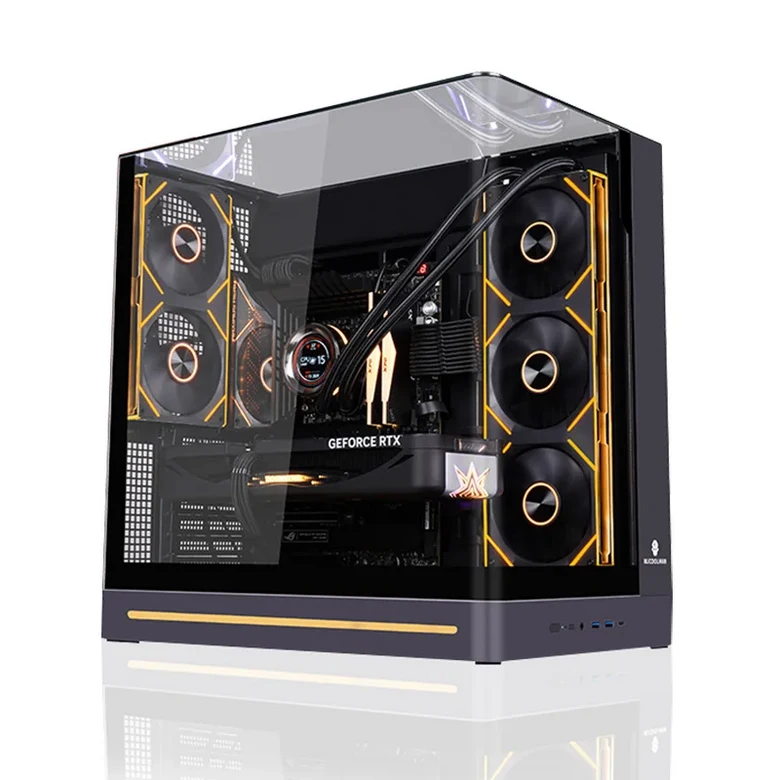 WJCOOLMAN AITO Plus ATX PC 케이스 9.16인치 소프트웨어 화면 RGB 라이트 스트립 360 수냉 쿨러 곡면 유리 131,000원