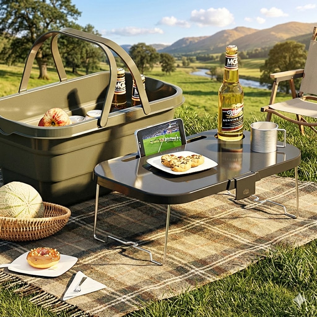 접이식 캠핑 피크닉 테이블 겸 수납바구니, 올그레이 21,800원