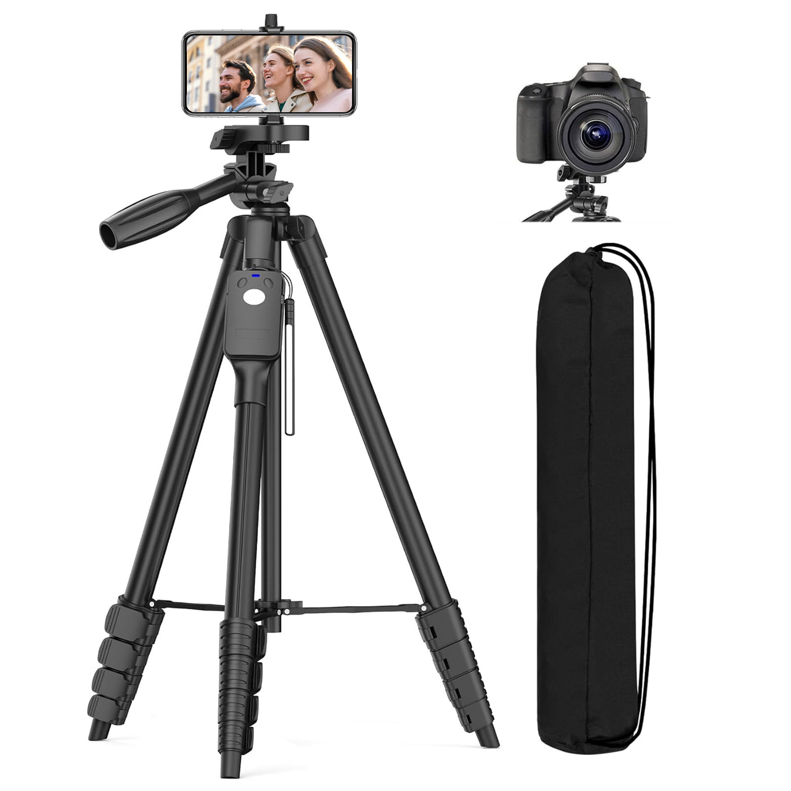 170cm 카메라 삼각대 DSLR 스마트폰 호환 접이식 휴대용 여행용 브이로그 촬영 거치대 35,000원