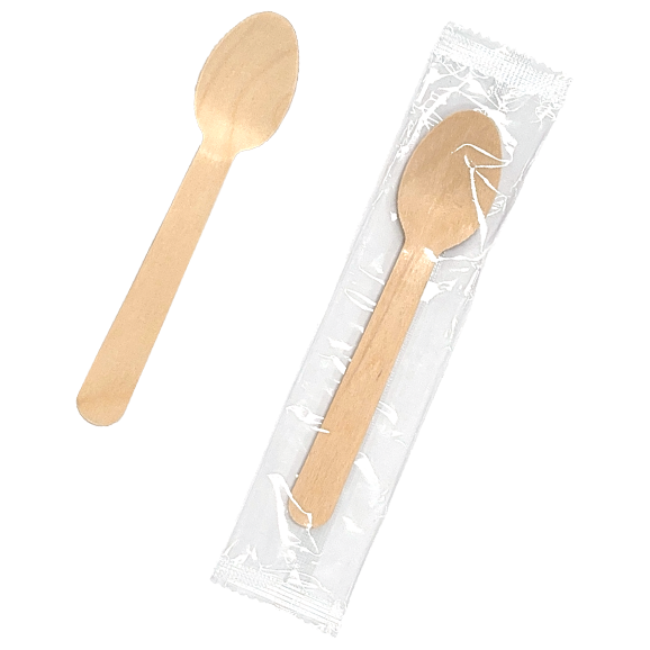 원바이 OPP 우드스푼 개별포장 140mm 100개, 1세트, 100개입 9,100원