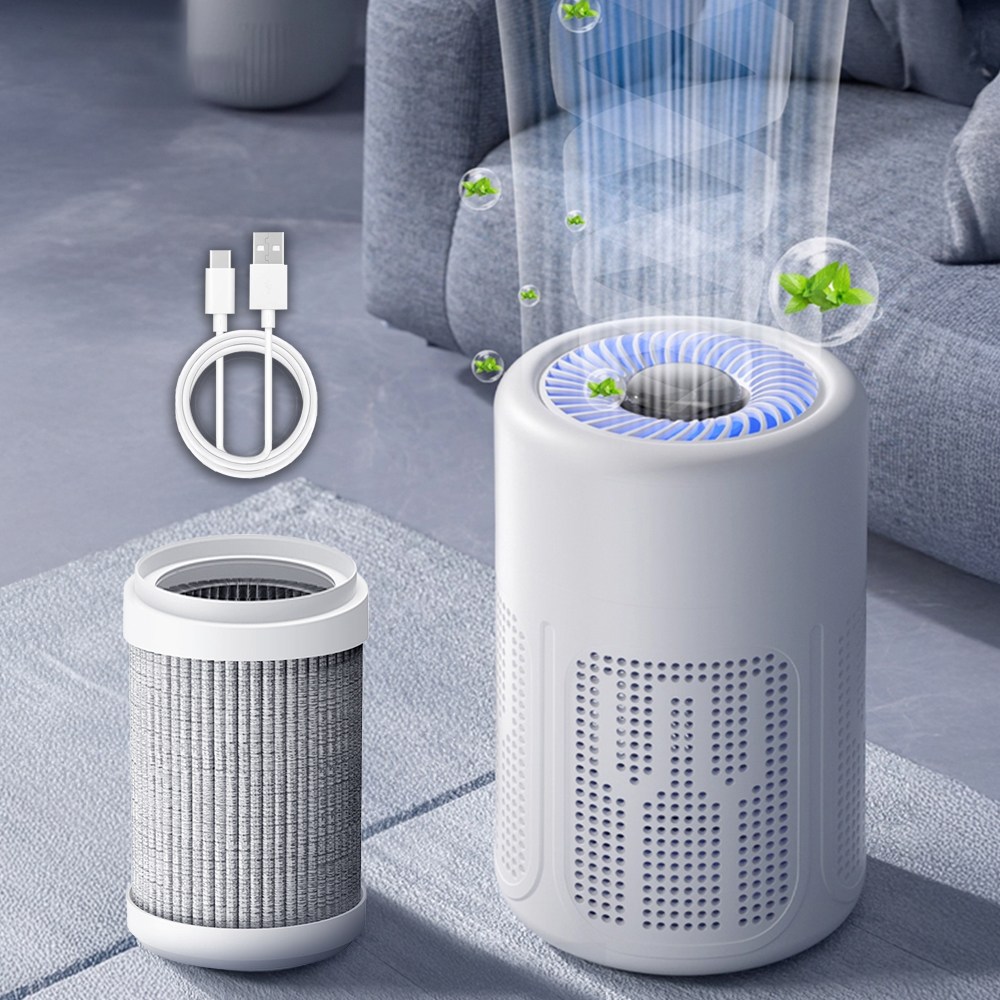 Alwanking 미니 공기청정기 360도 음이온 UV살균 소형 공기청정기 저소음 원룸 가정용 12,780원