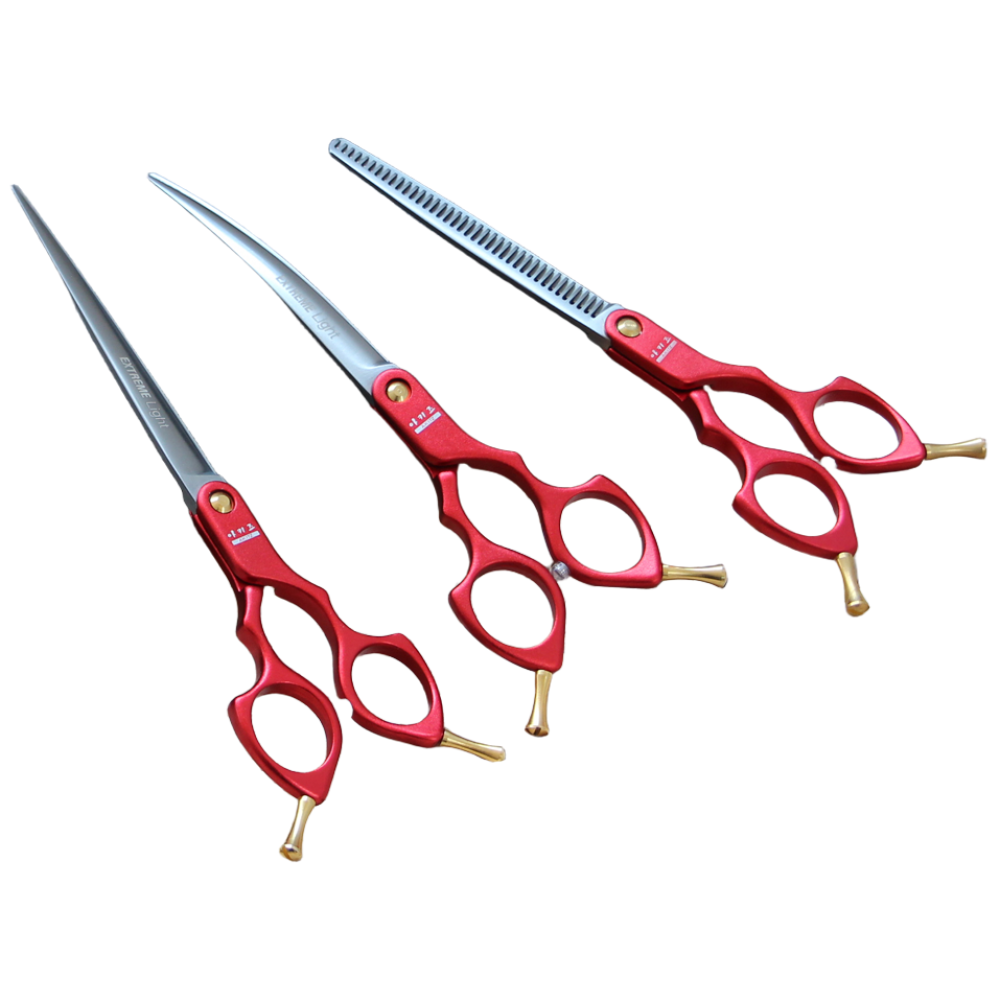 아키즈 프리미엄 전문가용 애견미용가위 익스트림라이트 가벼운 반려동물용 미용가위, 익스트림라이트 3종세트, 1개 150,000원