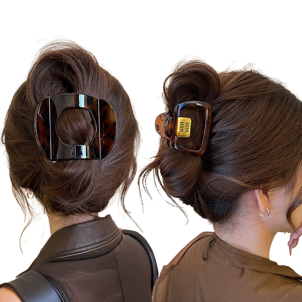 [HANNAL] 반투명 올림머리 레오파드 집게핀세트 7,900원