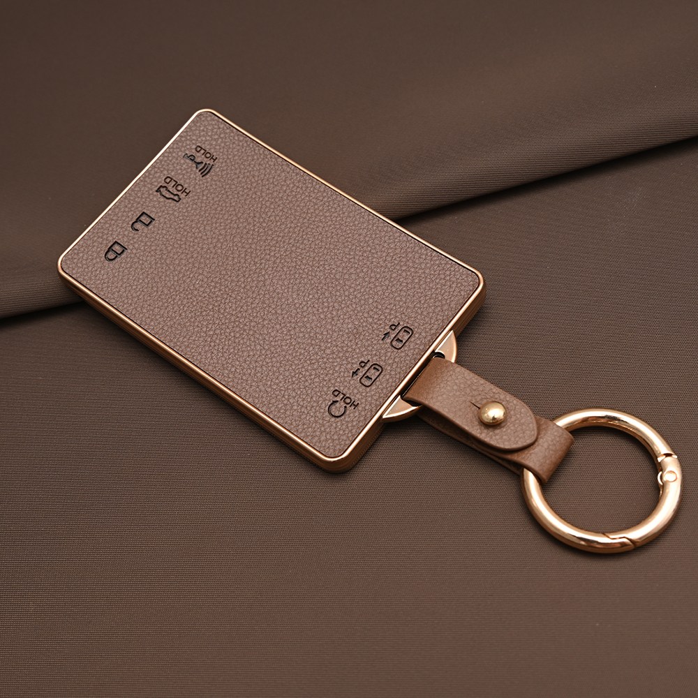 현대 쏘나타 디 엣지 디 올뉴 코나 팰리세이드 호환 TPU 프리미엄 가죽 자동차 스마트 카드 키 케이스 차 키홀더, 7버튼TL61, 브라운골드 18,900원