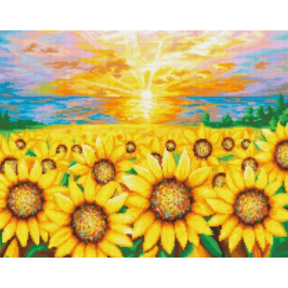 금송샵 보석십자수 캔버스형 금전수 해바라기 대형 AB비즈 60x45cm 재물운 인테리어 DIY 38,900원