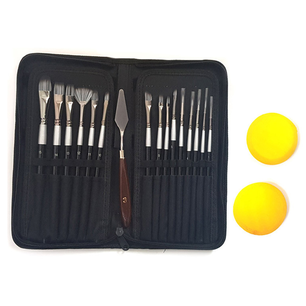 더이안 수채화붓세트 미술붓 15본 파우치형 붓세트 붓가방 미술용품, 15본세트, 1세트 15,000원