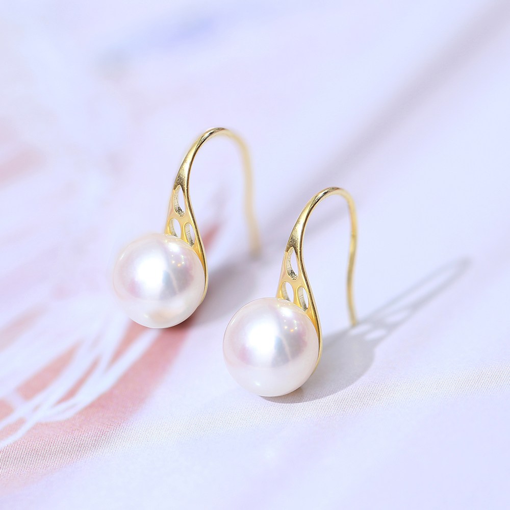 MUFAN 여성용 천연 양식 담수 진주 귀걸이 S925 순은 도금 14K 골드 하이힐 형태 귀고리 스타일 클래식하고 모든 스타일에 어울림 웨딩 귀걸이 고급 선물 상자 포장 43,800원