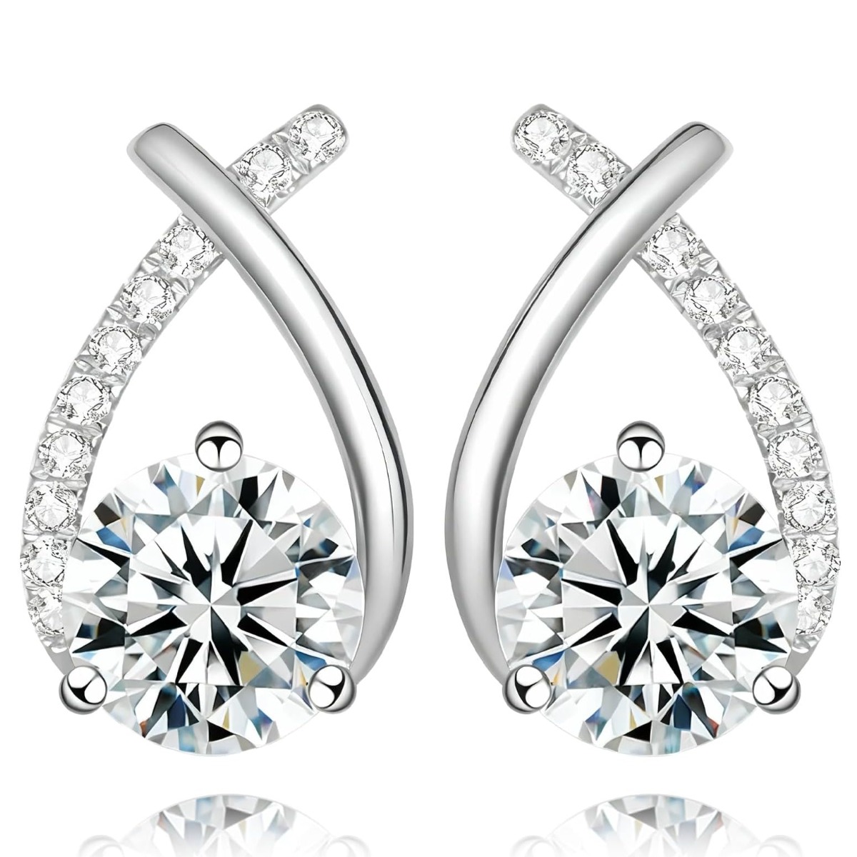 툰주그 모이사 스터드 귀걸이 D 컬러 VVS1 925 스털링 실버 골드 도금 마찰 플랫 바텀 인어 꼬리 여성용 139,590원