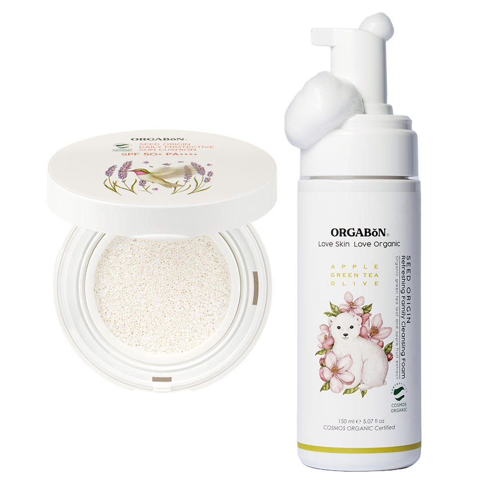 [유기농/저자극] 오가본 안심 아기 선케어 세트 (무기자차 선쿠션 + 클렌징폼 선크림 세정) 45,920원