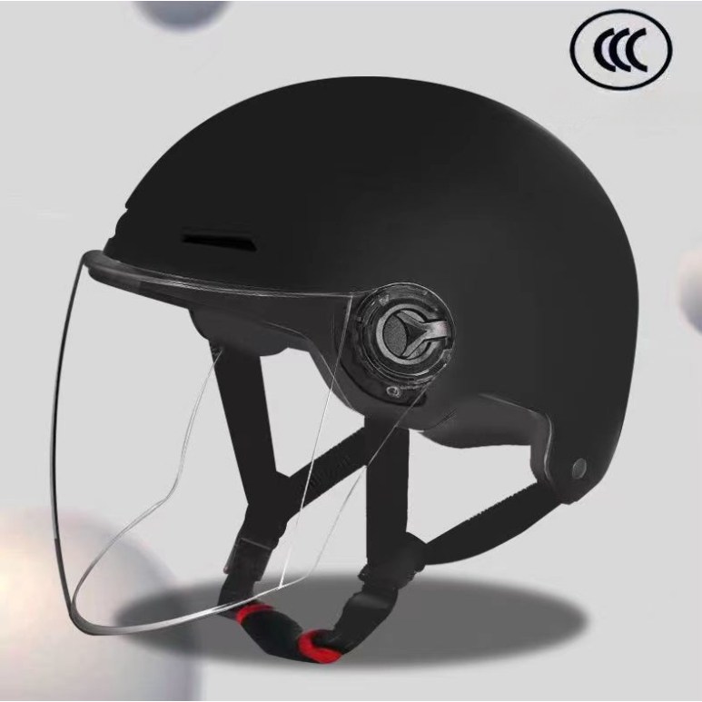 해피유통  헬멧 자외선 차단 배터리 카 헬멧 회색 남자 안전모 사계절 공용 렌즈 반모 jhzhq 12,540원