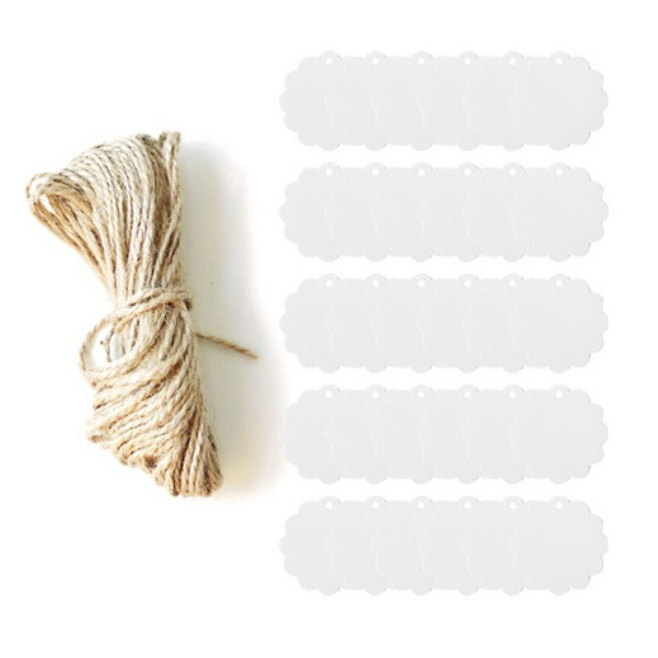 도나앤데코 이비 플라워 원형 태그 98p + 크라프트 마끈 10m 세트 42,900원