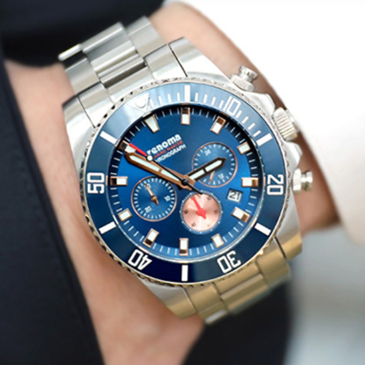 renoma 레노마 마린마스터 200M 방수 사파이어글래스 세라믹베젤 남성 다이버시계 RE2001 + 사은품 실리콘밴드 210,000원