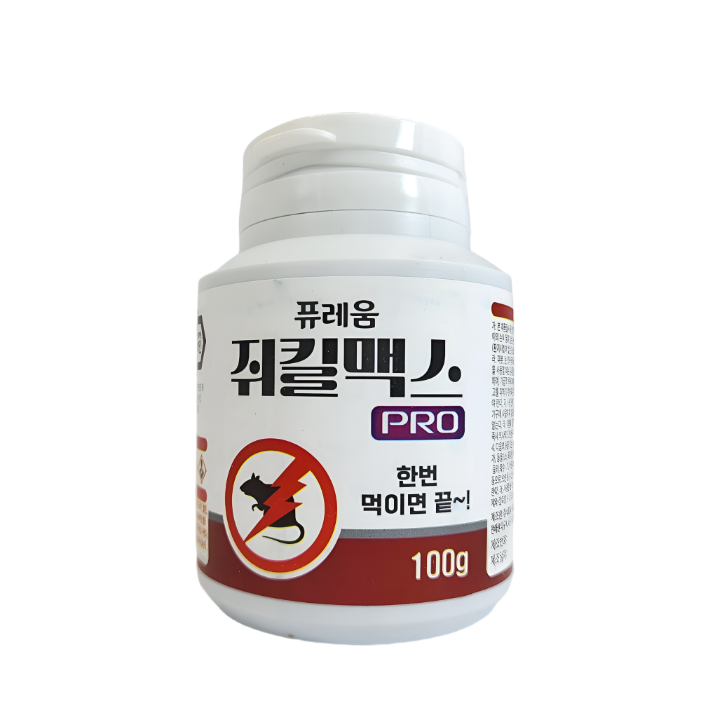 퓨레움 쥐킬맥스 프로 강력한 쥐약 살서제 쥐퇴치 알약 100g, 1개, 1개입 6,900원