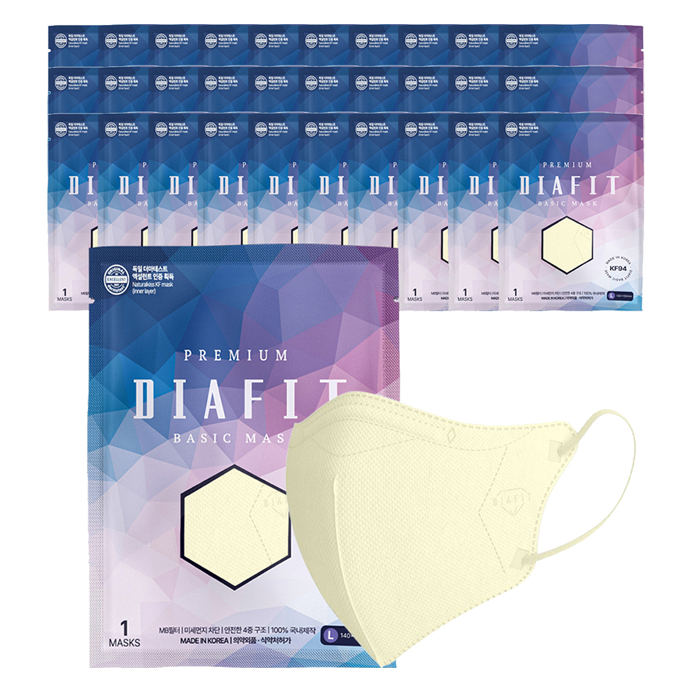내추럴키스 다이아핏 새부리형 마스크 대형 KF94, 아이보리, 100개, 1개입 23,790원