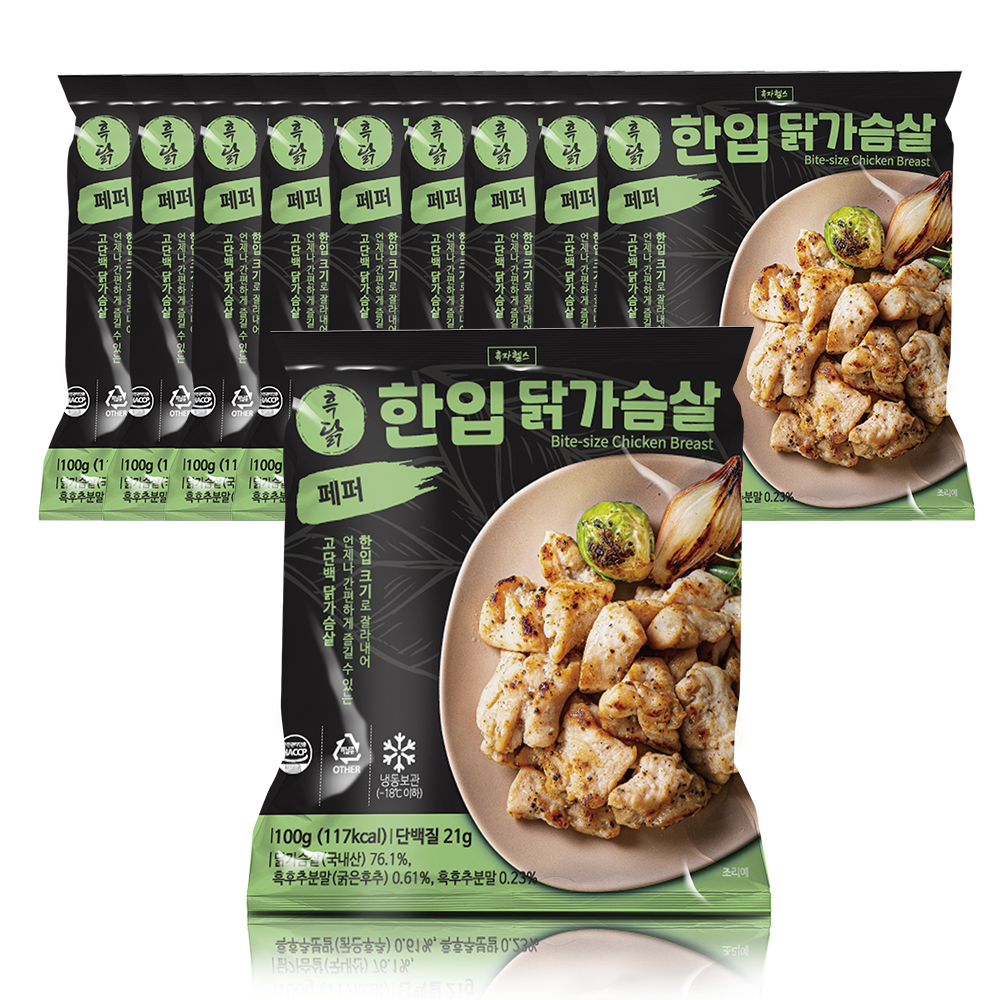 흑닭 한입 닭가슴살 페퍼, 100g, 10개 22,360원