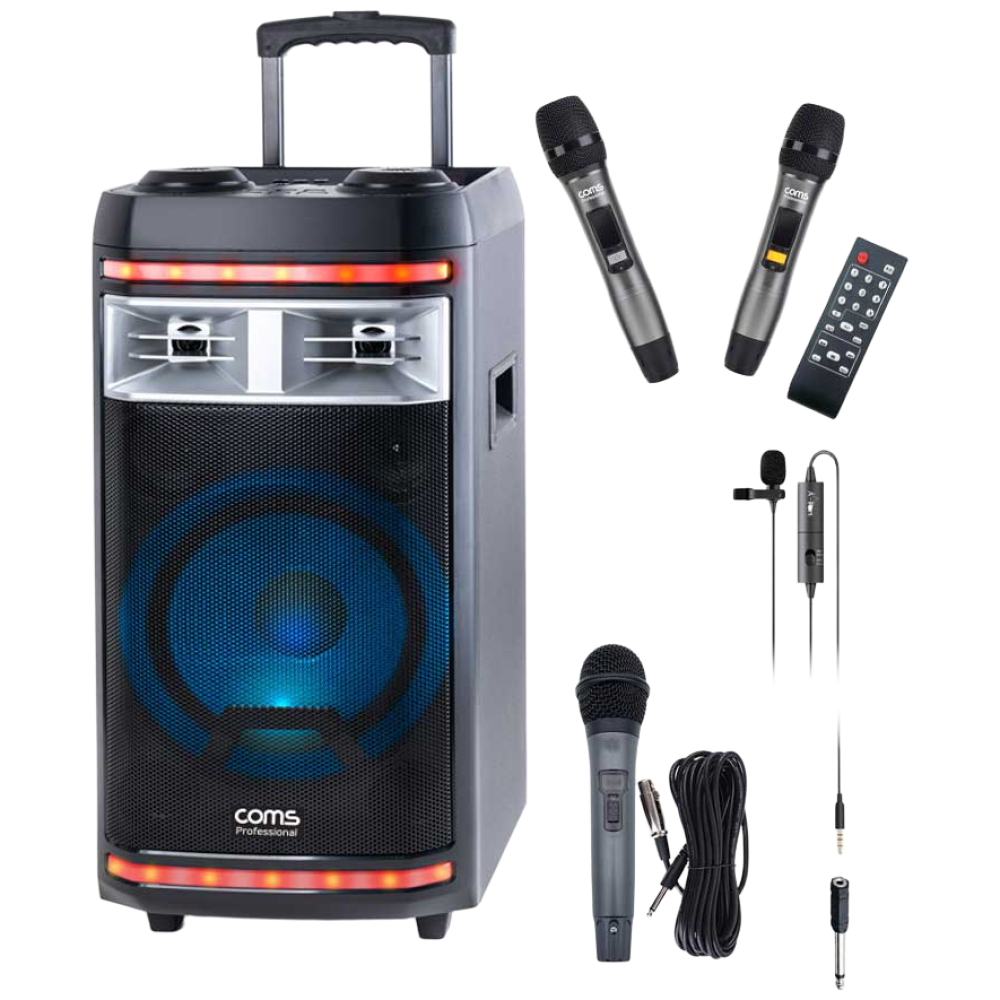 컴스 에이포트 이동식 블루투스 버스킹 앰프 스피커(UHF 듀얼 무선 마이크) CR400P세트 전문가용 333,300원