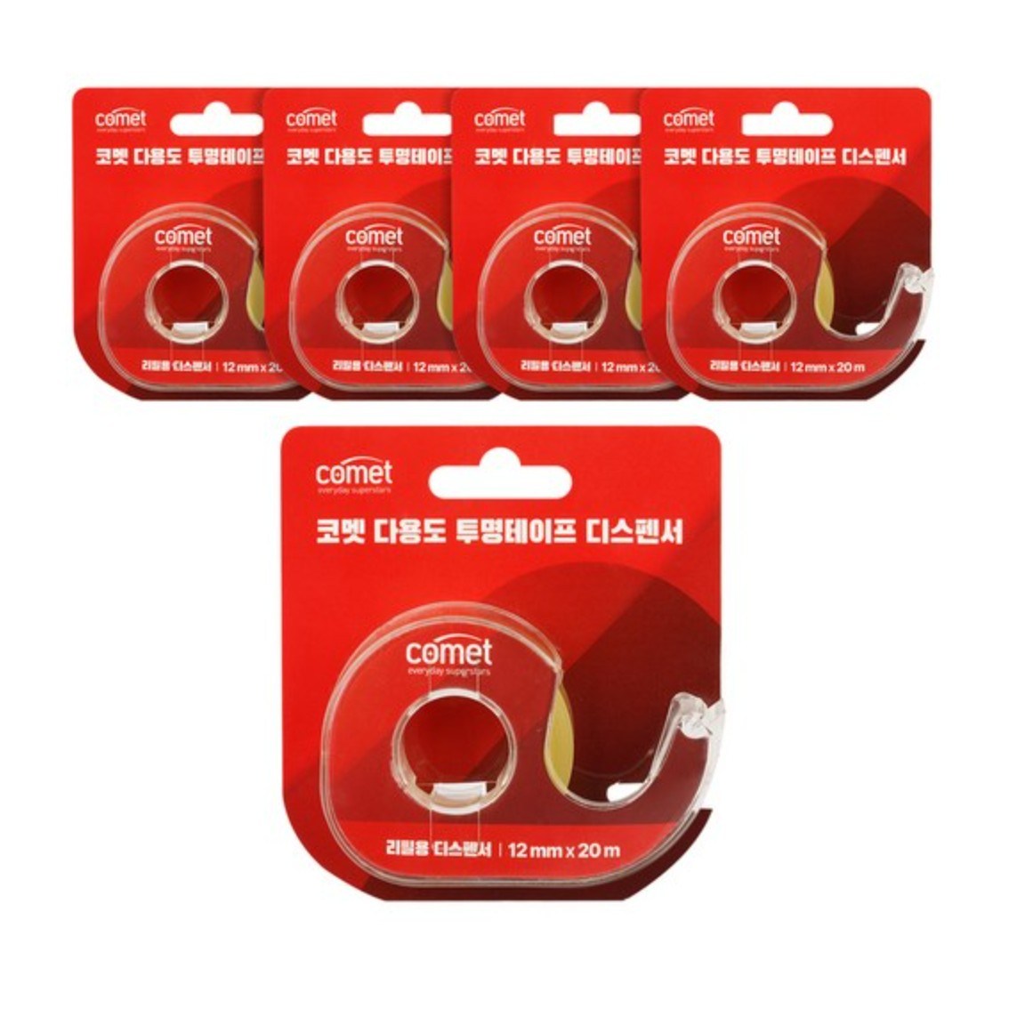 코멧 다용도 투명테이프 디스펜서 세트, 혼합색상, 30세트 55,000원