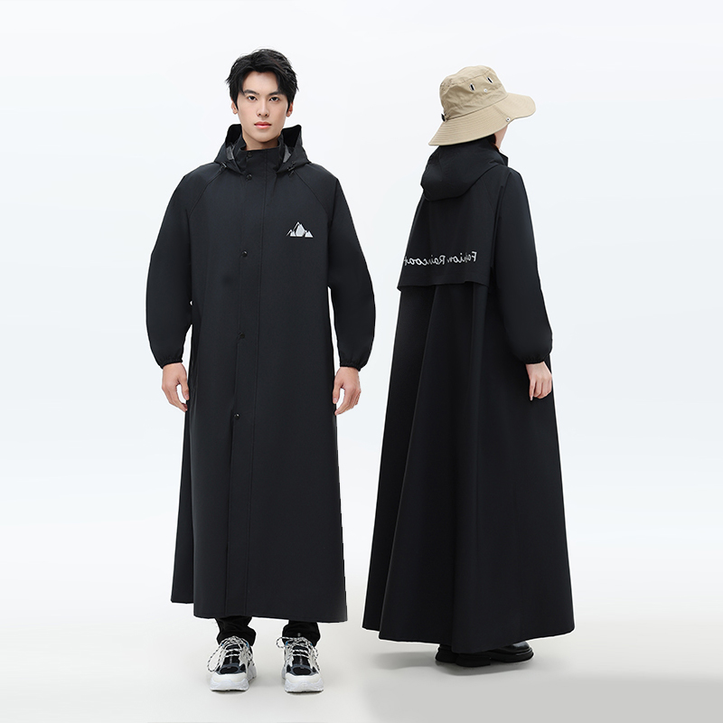 트렌치 스타일 남녀공용 방수 롱우비 골프우비, 1개, 블랙, 현재가 28,800원