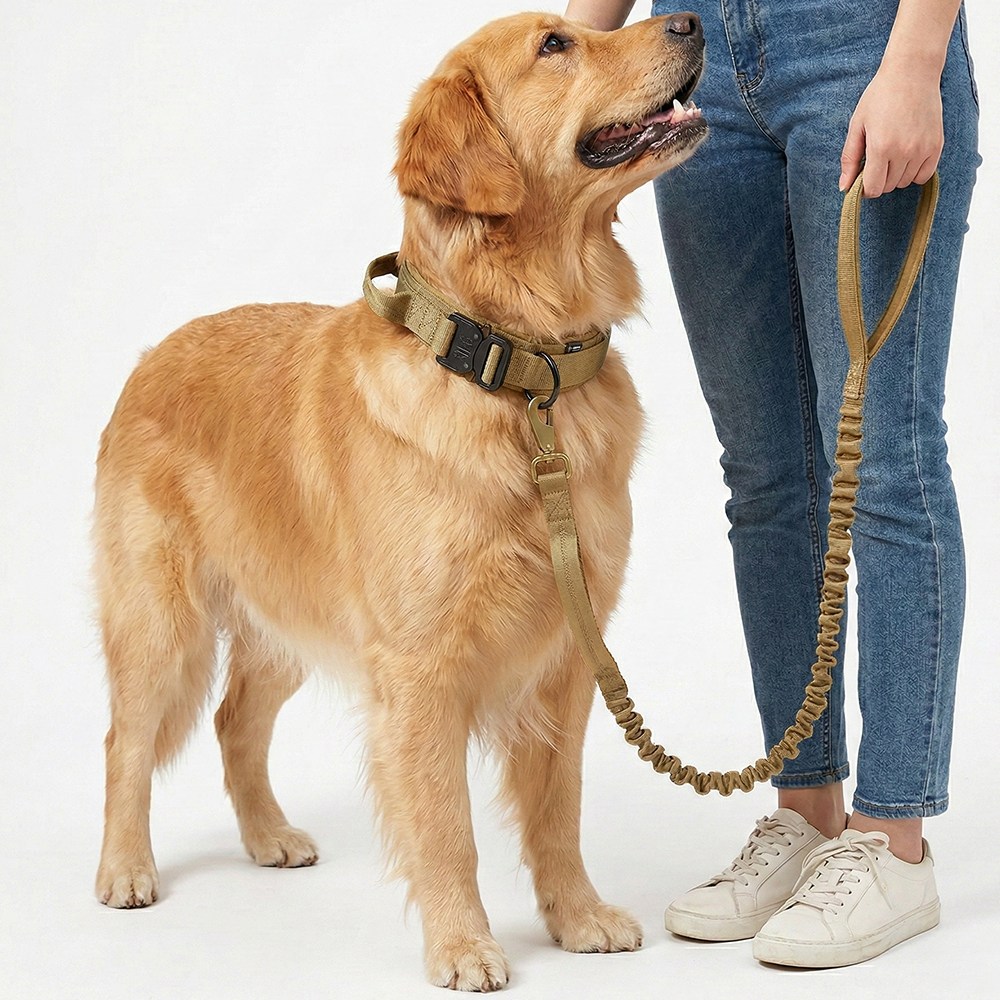 푸키 강아지 중형견 대형견 택티컬 세이프락 목줄 리드줄 세트, 현재가 14,720원