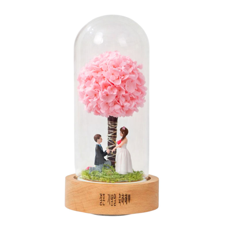 무료각인 생화 오르골 프리저브드 수국 꽃 무드등 + 곰인형 + 쇼핑백 98,900원