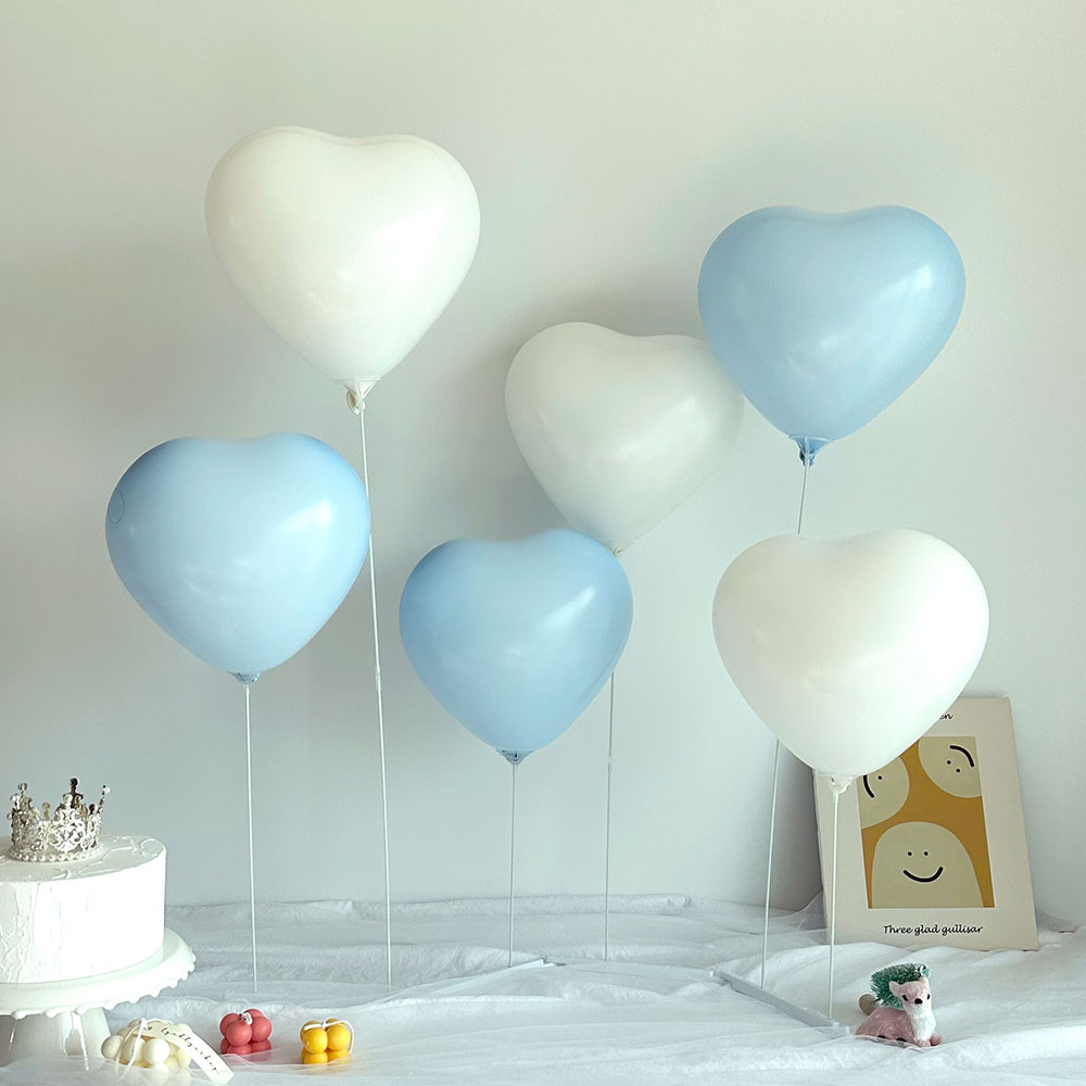 하트 풍선 스탠드 슬림스탠드 생일 기념일 파티 하늘색, 1개, 블루+화이트 9,200원