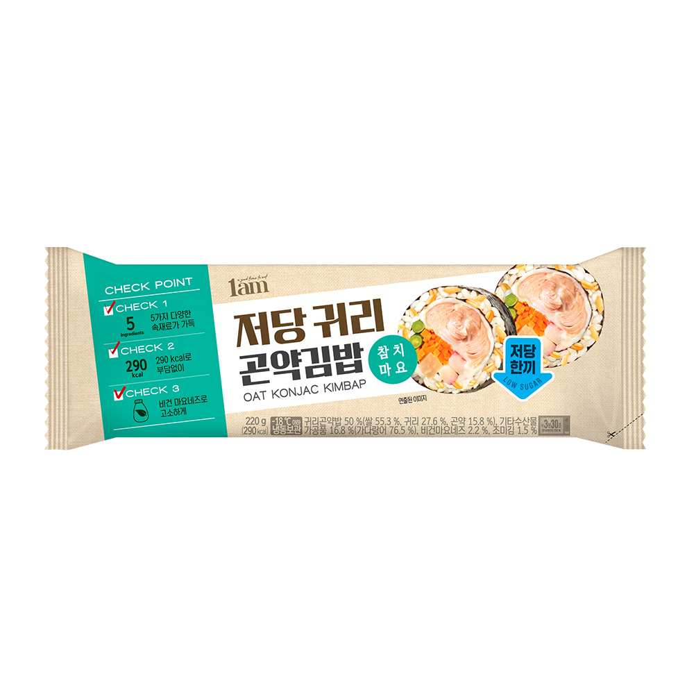 [1am] 저당 귀리 곤약김밥 참치마요, 6개, 220g 28,800원