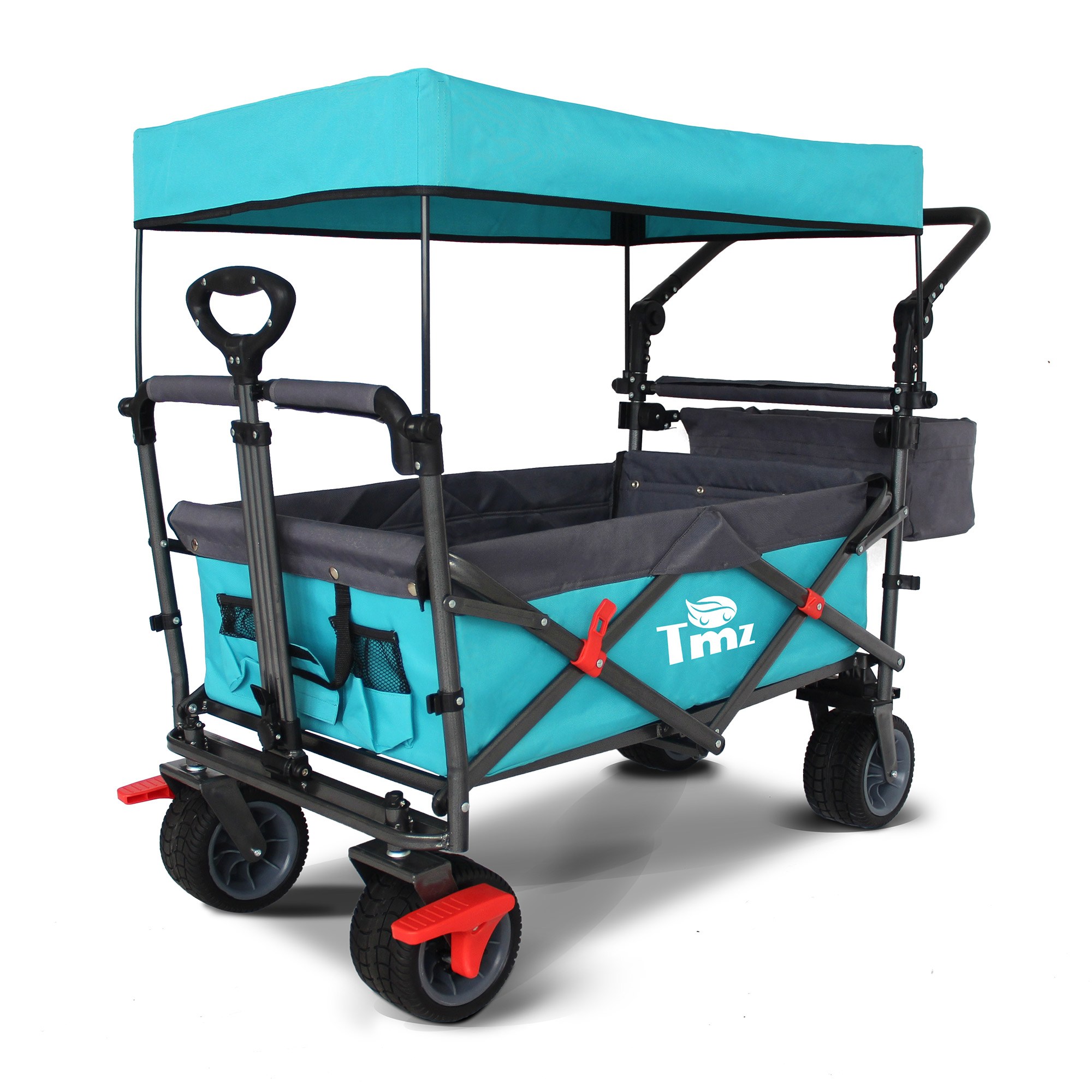 접이식 웨건 다용도 아웃도어 폴딩 야외 다목적 캠핑 와이드 휠 접이식 카트 캠핑, 1개, 하늘색/회색 119,900원