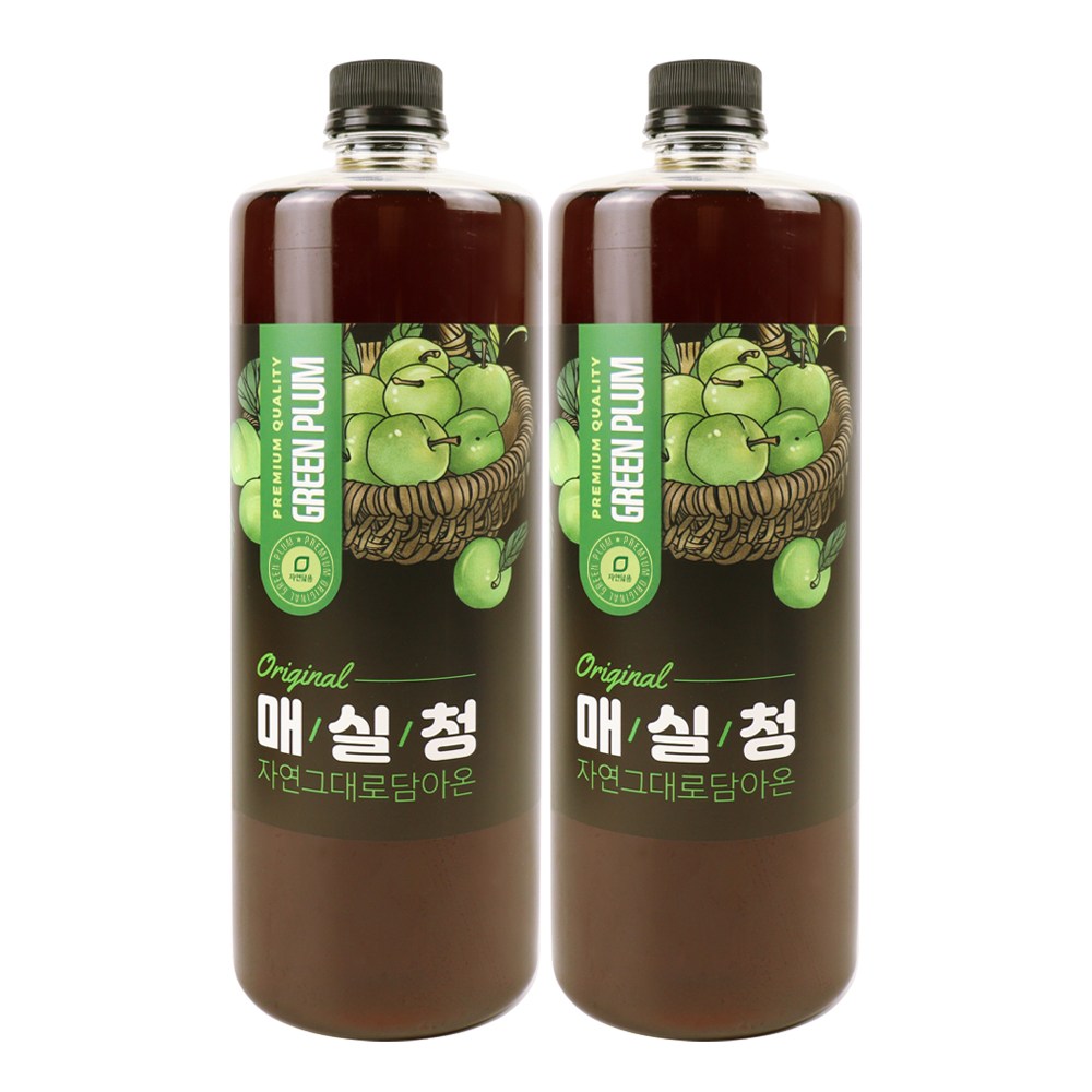 자연닮음 새콤달콤 하동 매실청 숙성 매실액 액기스 1000ml 2병 매실원액, 1L, 2개 21,900원