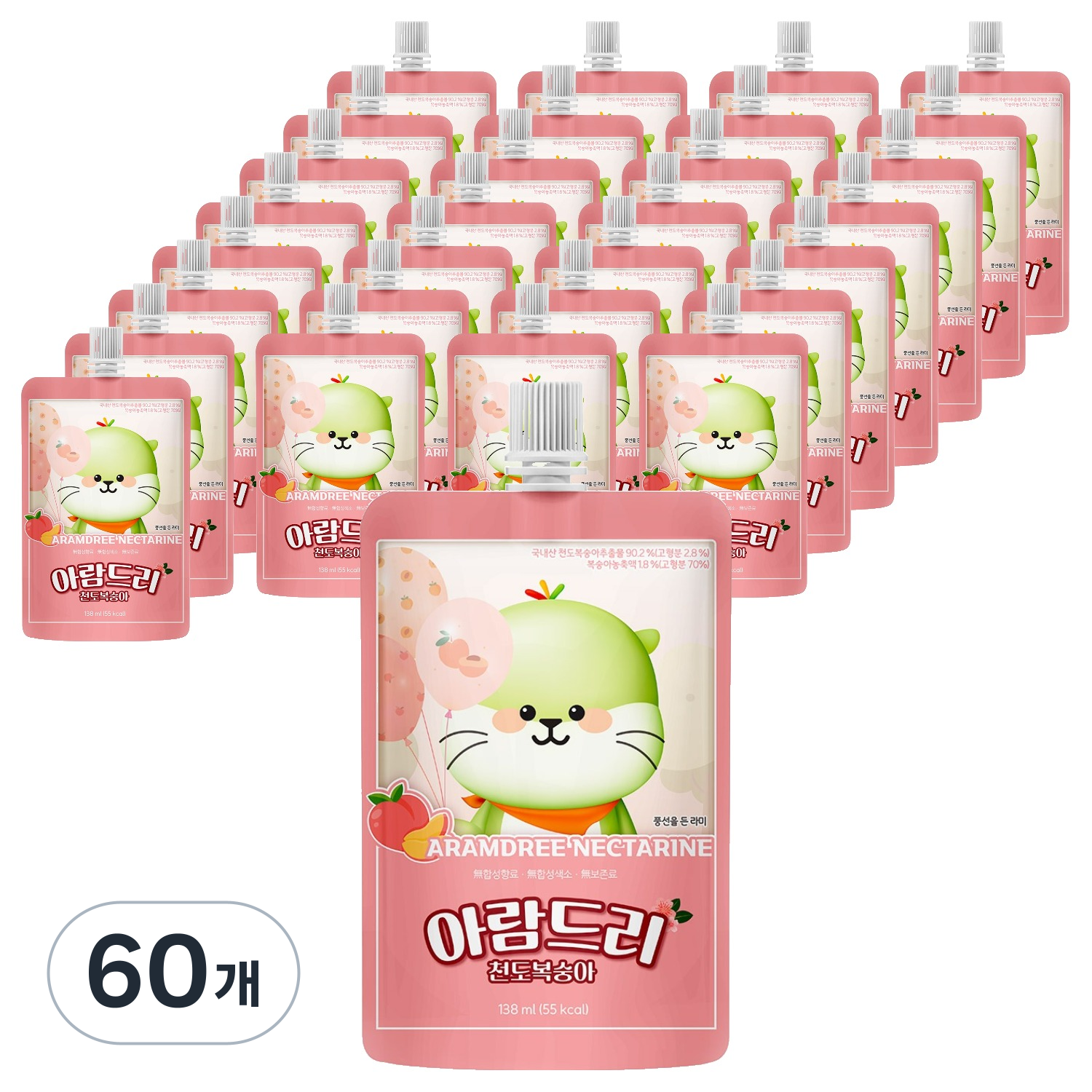 아람농장 아람드리 천도복숭아 주스, 138ml, 60개 42,900원