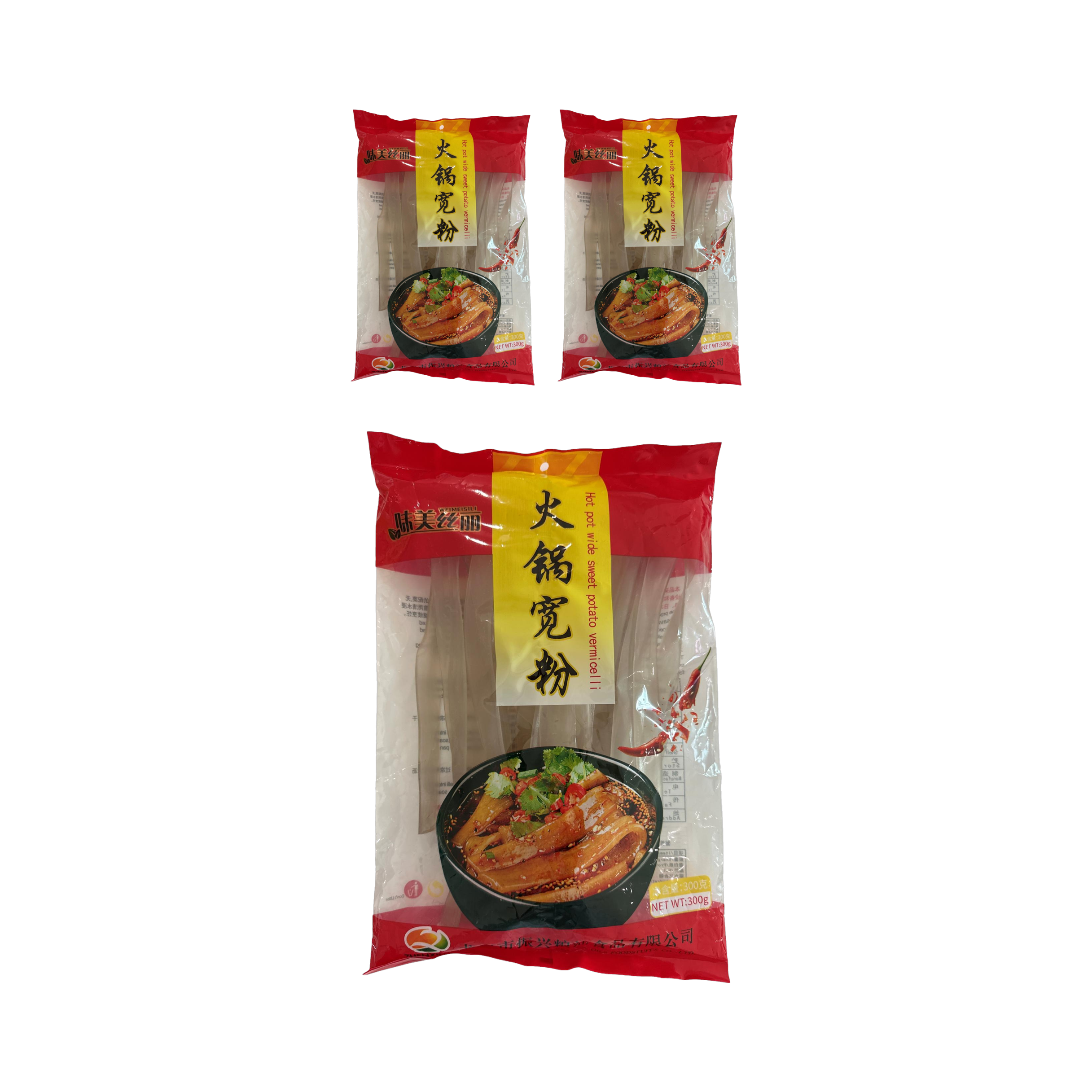 롱커우진싱 중국 마라탕 훠거 넓은 당면(고구마전분 84% 함유), 3개, 300g 9,400원