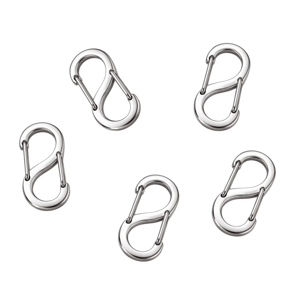 키넬 스테인리스 S형 8자 고리 미니 카라비너 대형, 실버, 5개 12,100원