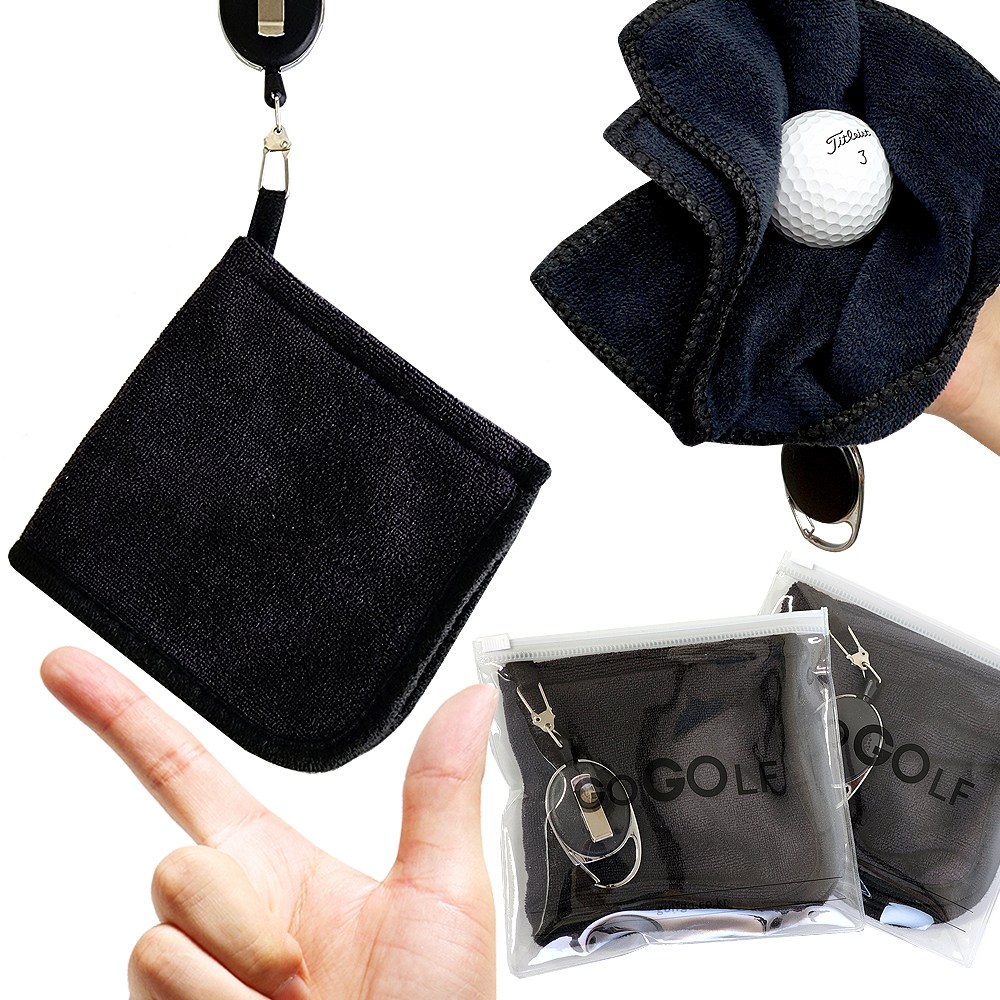 겹겹이 릴와이어 골프수건 스포츠타올 1+1 세트 디자인출원등록, 블랙, 1세트 10,900원